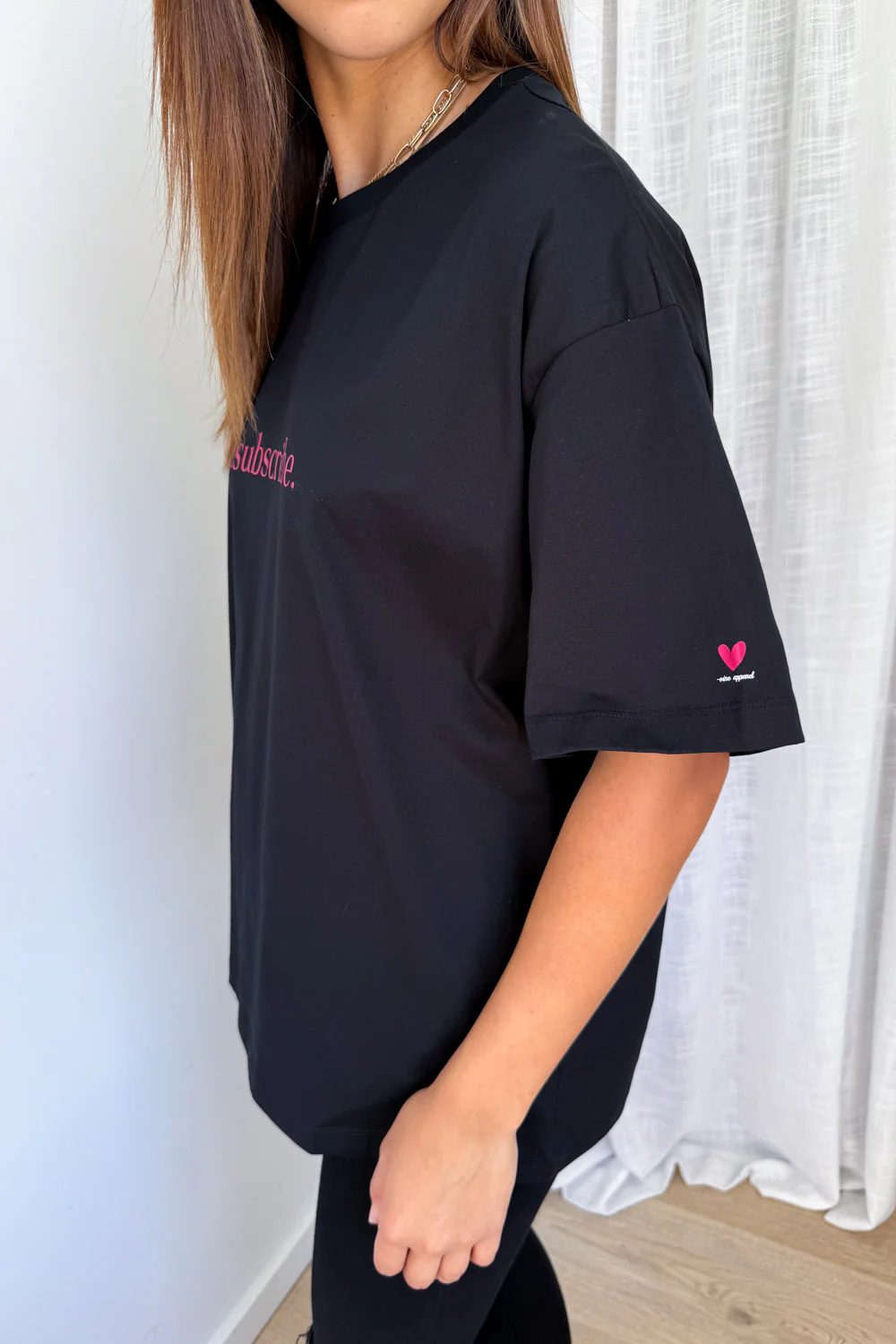Unsubscribe Oversized Tee - Black - Image 4
