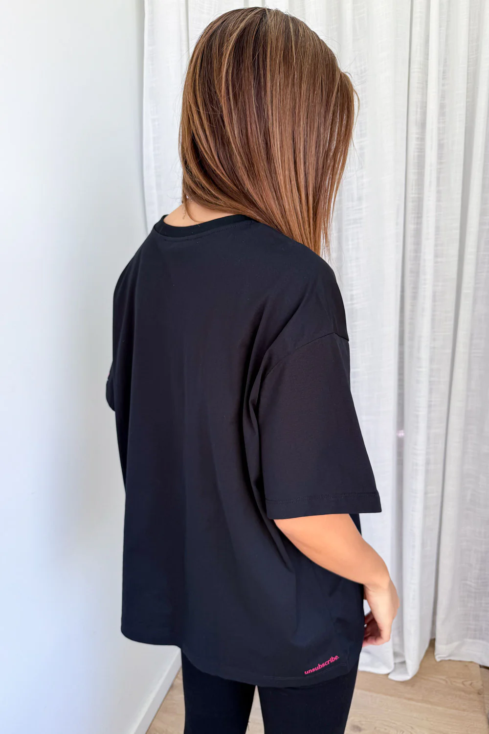 Unsubscribe Oversized Tee - Black - Image 7