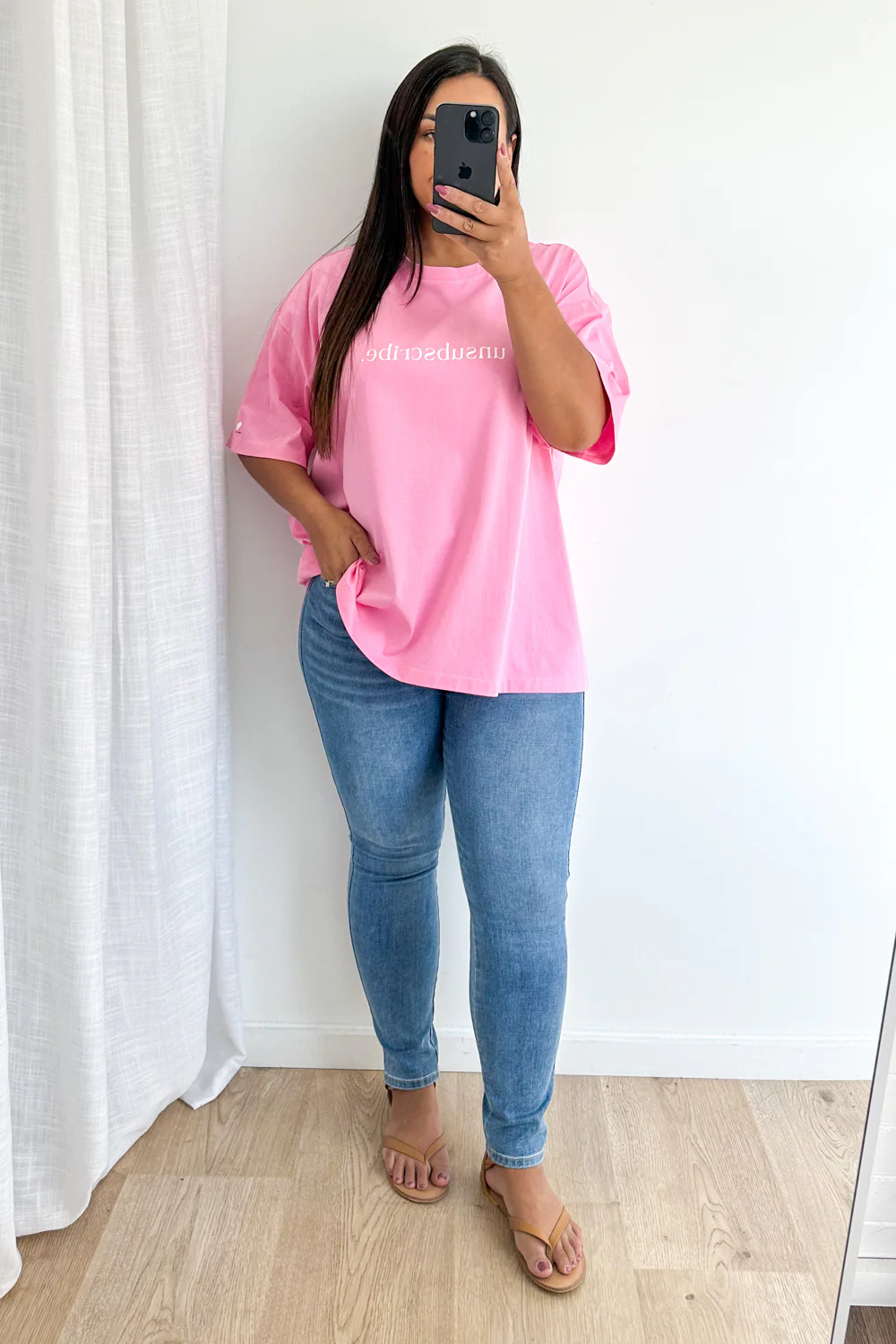 Unsubscribe Oversized Tee - Pink - Image 14