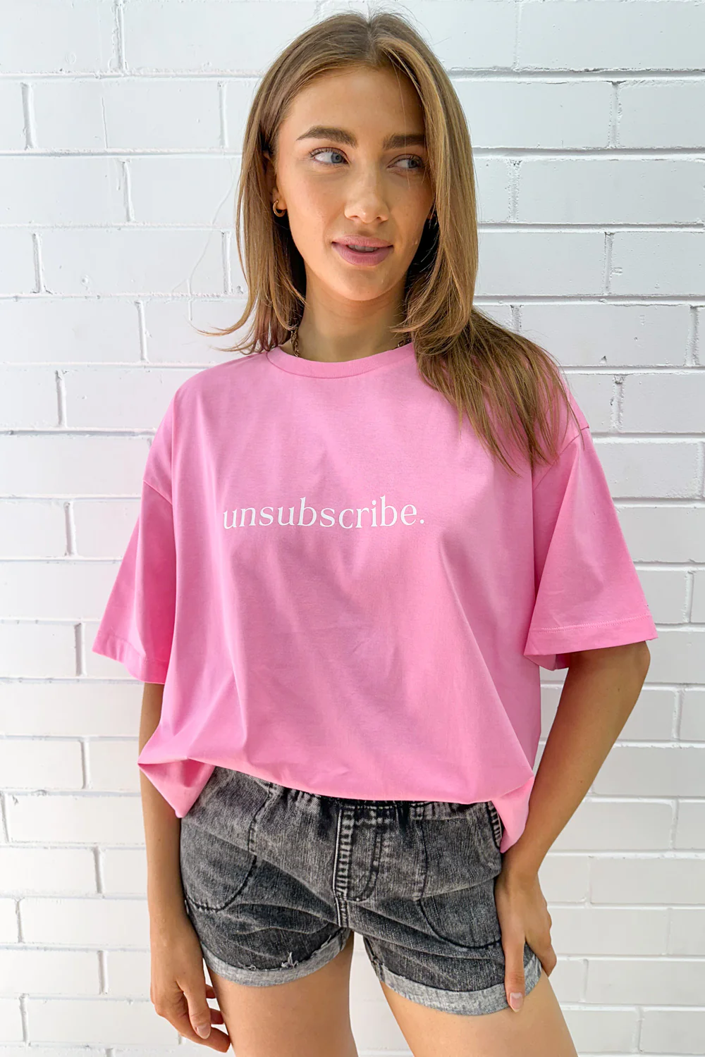 Unsubscribe Oversized Tee - Pink - Image 18