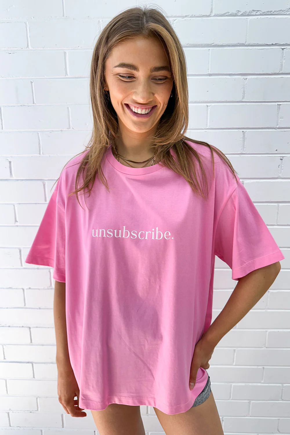 Unsubscribe Oversized Tee - Pink - Image 19