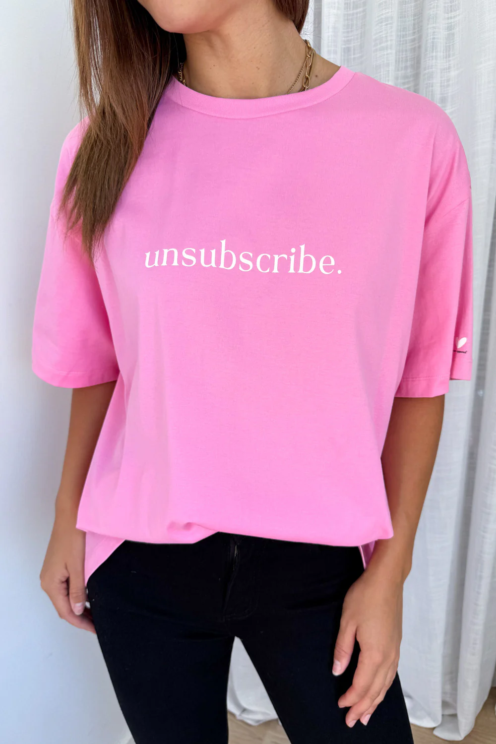 Unsubscribe Oversized Tee - Pink - Image 3