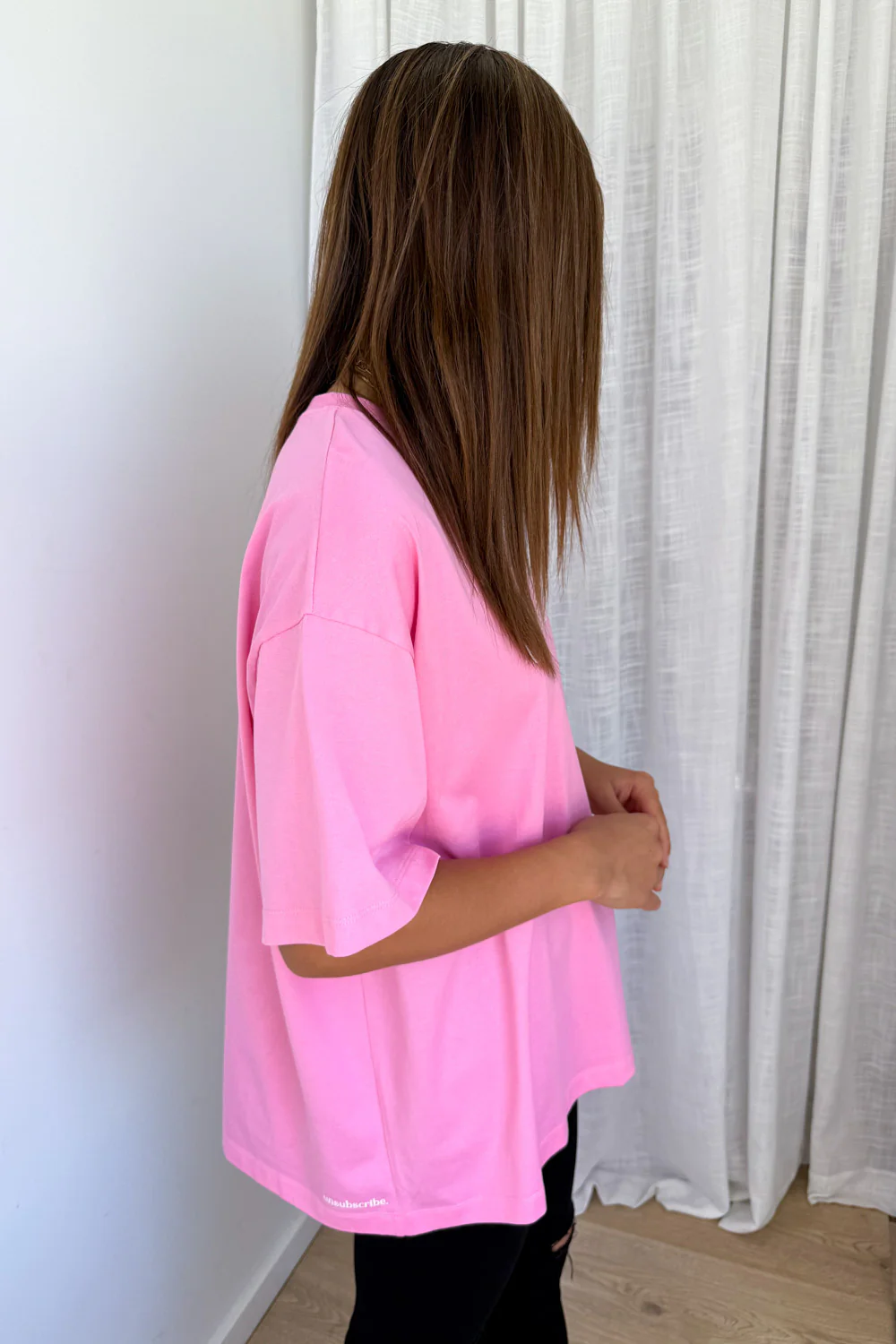 Unsubscribe Oversized Tee - Pink - Image 6