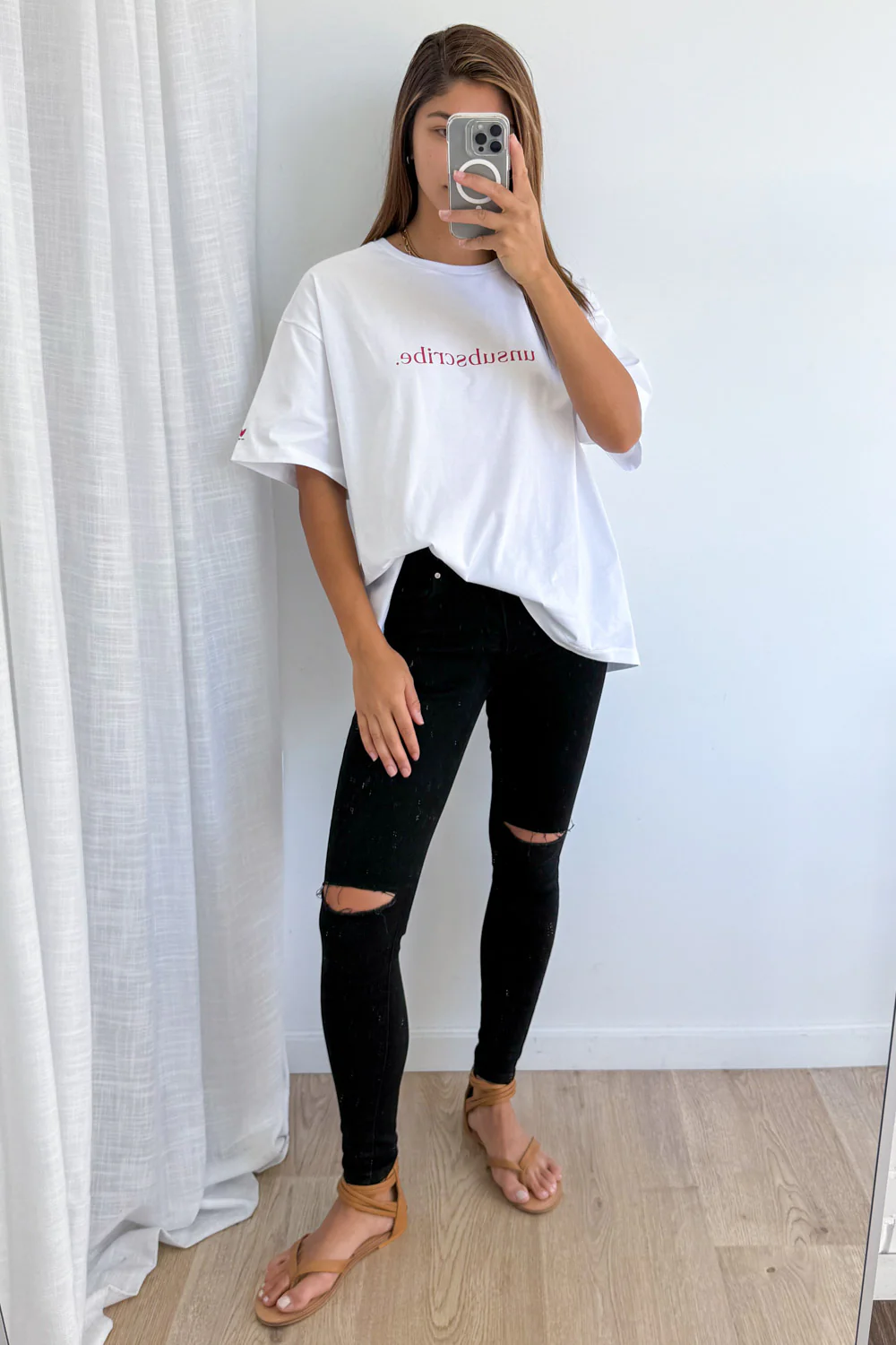 Unsubscribe Oversized Tee - White - Image 10