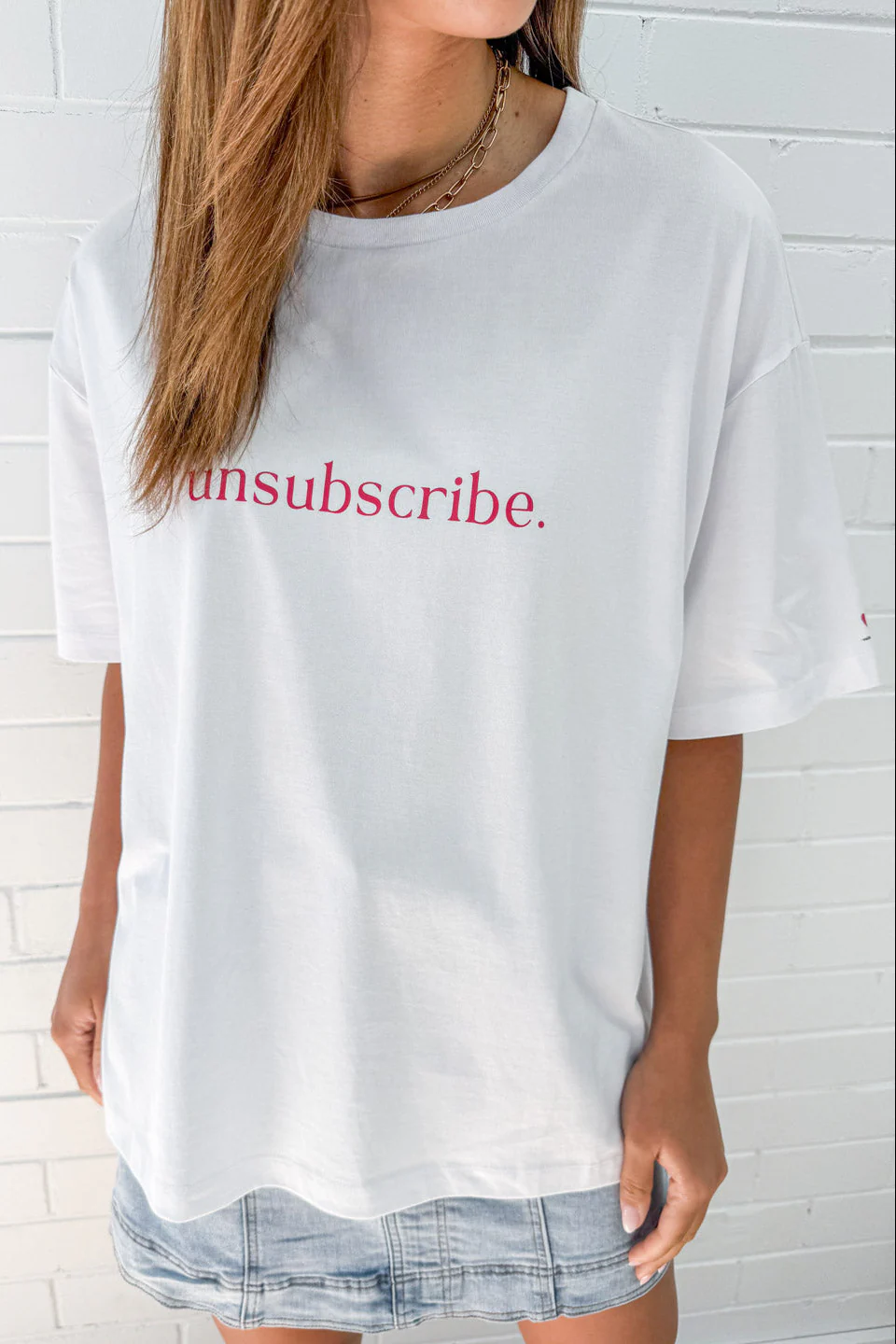 Unsubscribe Oversized Tee - White - Image 11