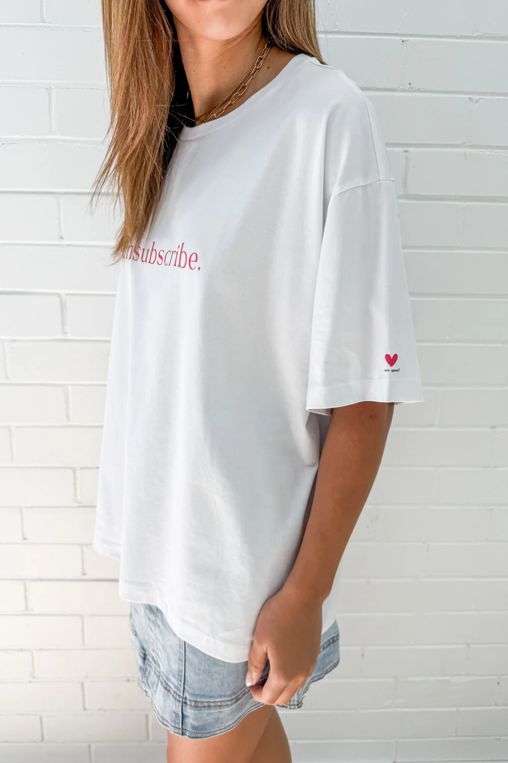Unsubscribe Oversized Tee - White - Image 13