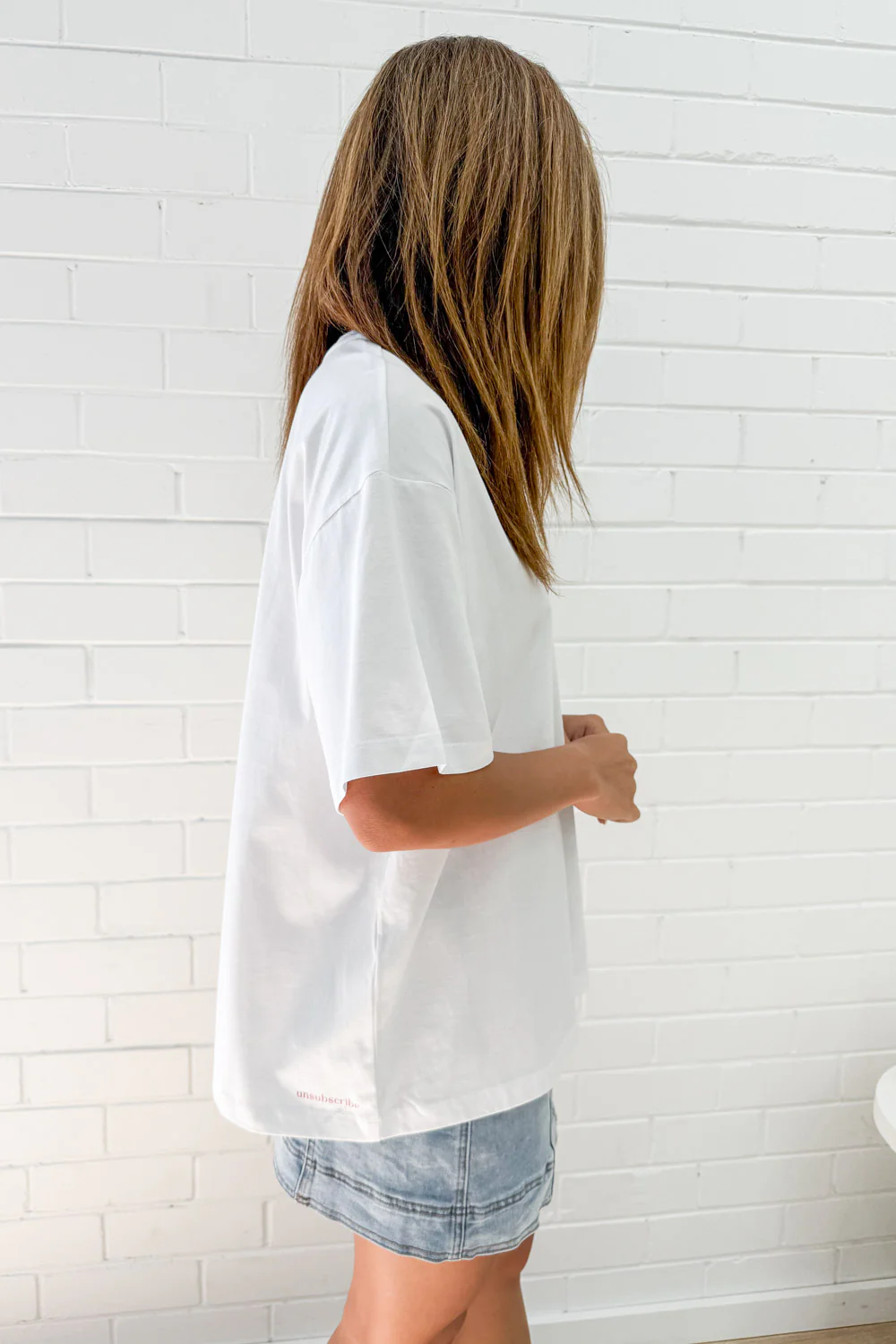 Unsubscribe Oversized Tee - White - Image 14