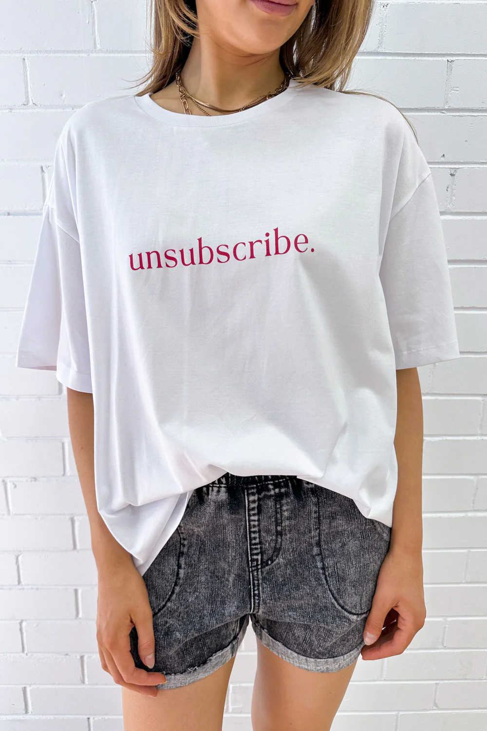 Unsubscribe Oversized Tee - White - Image 22