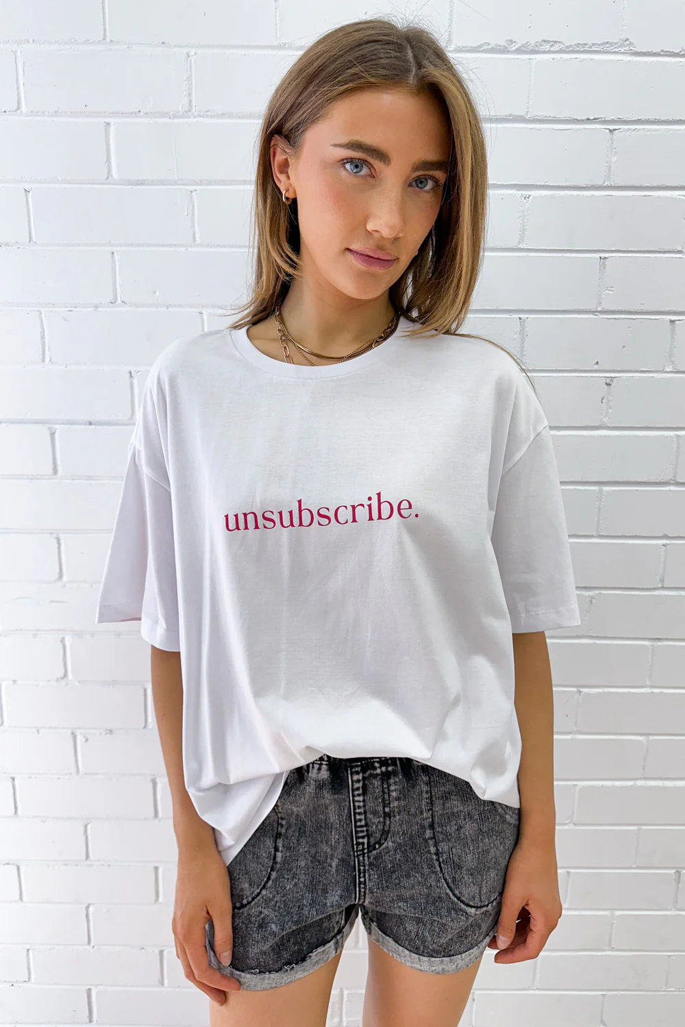 Unsubscribe Oversized Tee - White - Image 23