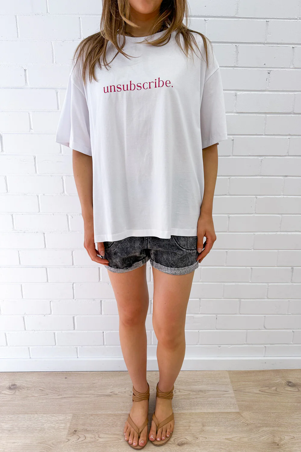 Unsubscribe Oversized Tee - White - Image 24