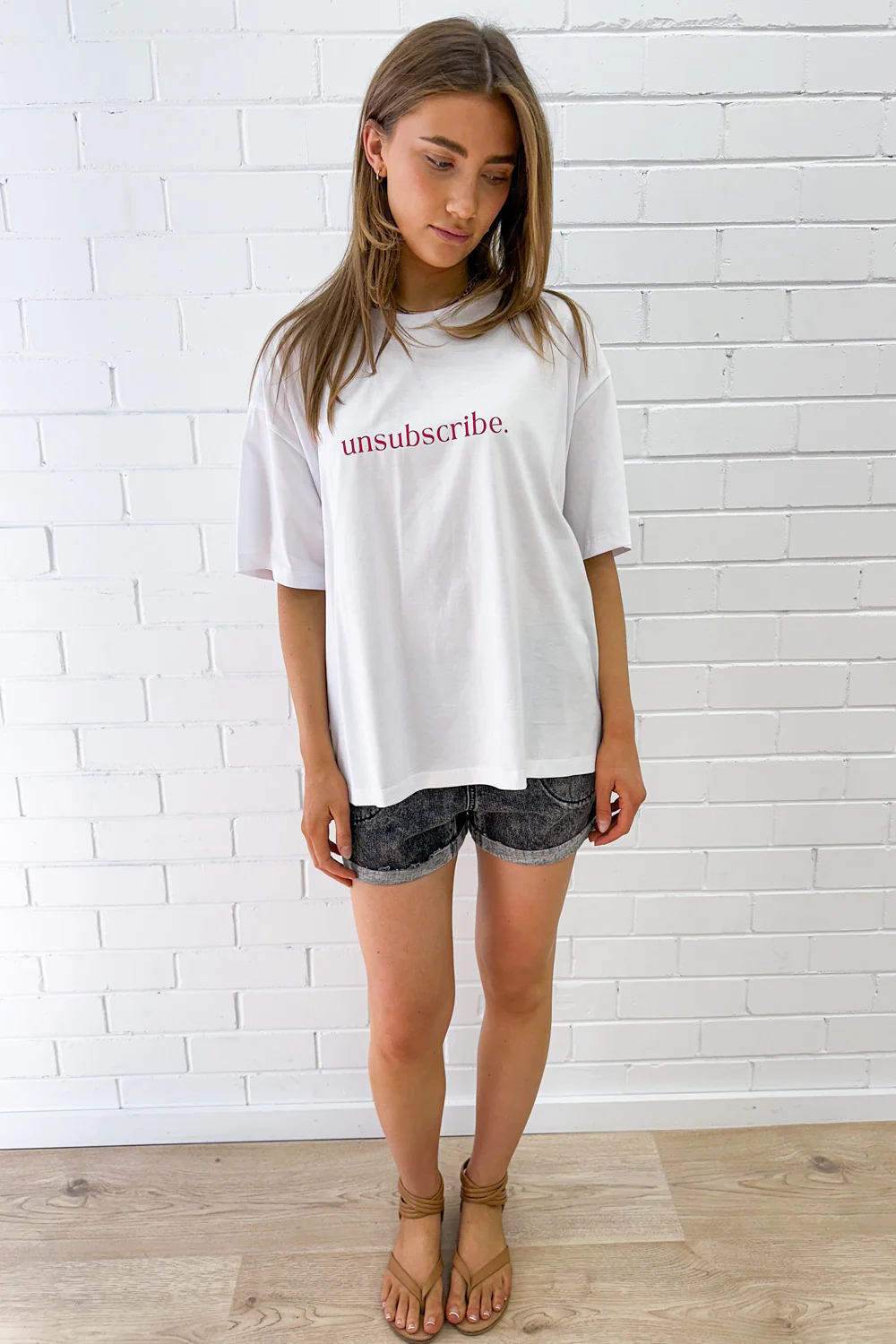Unsubscribe Oversized Tee - White - Image 25