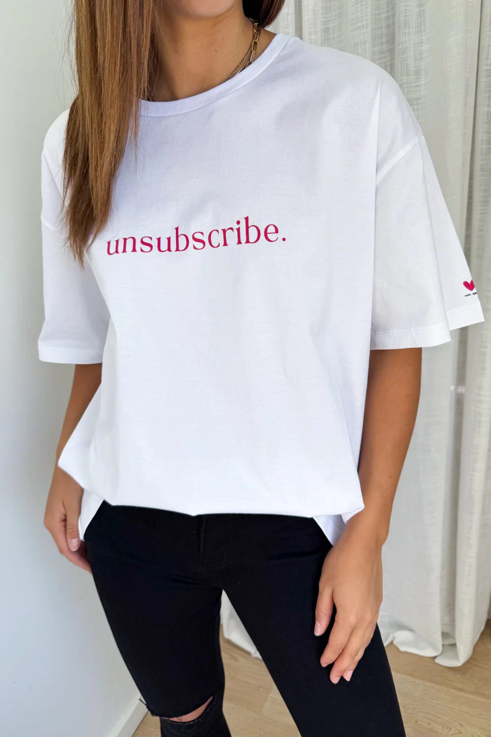 Unsubscribe Oversized Tee - White - Image 3