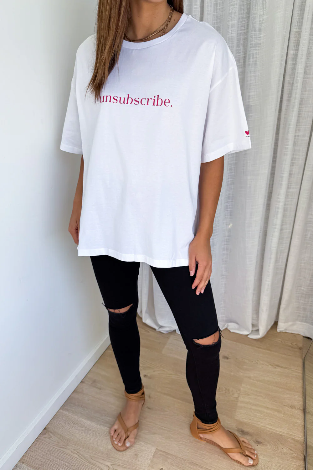 Unsubscribe Oversized Tee - White - Image 4