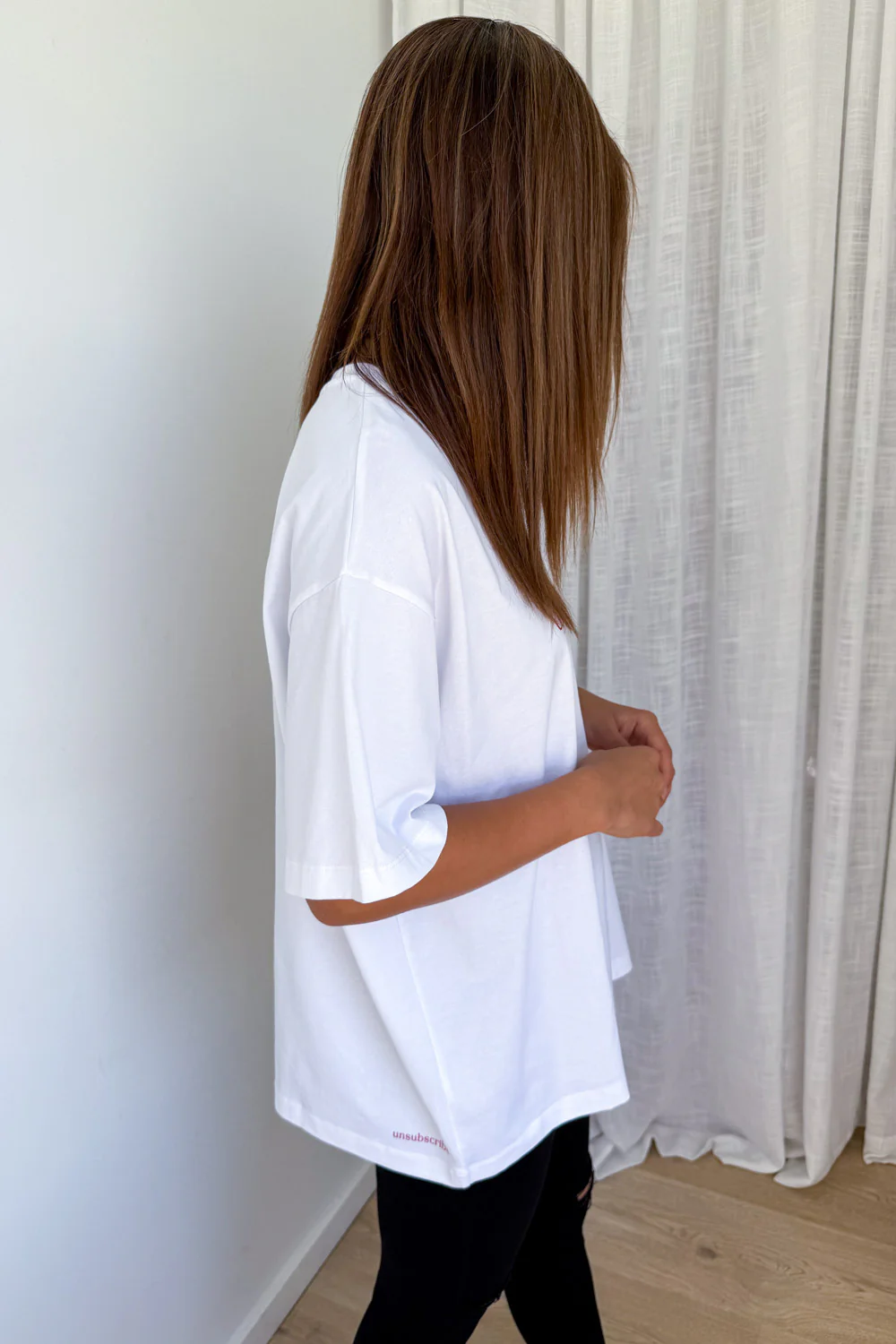Unsubscribe Oversized Tee - White - Image 6