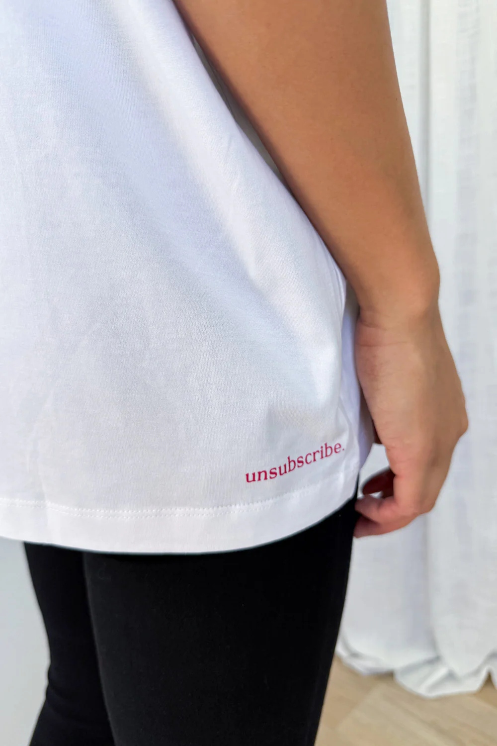 Unsubscribe Oversized Tee - White - Image 8