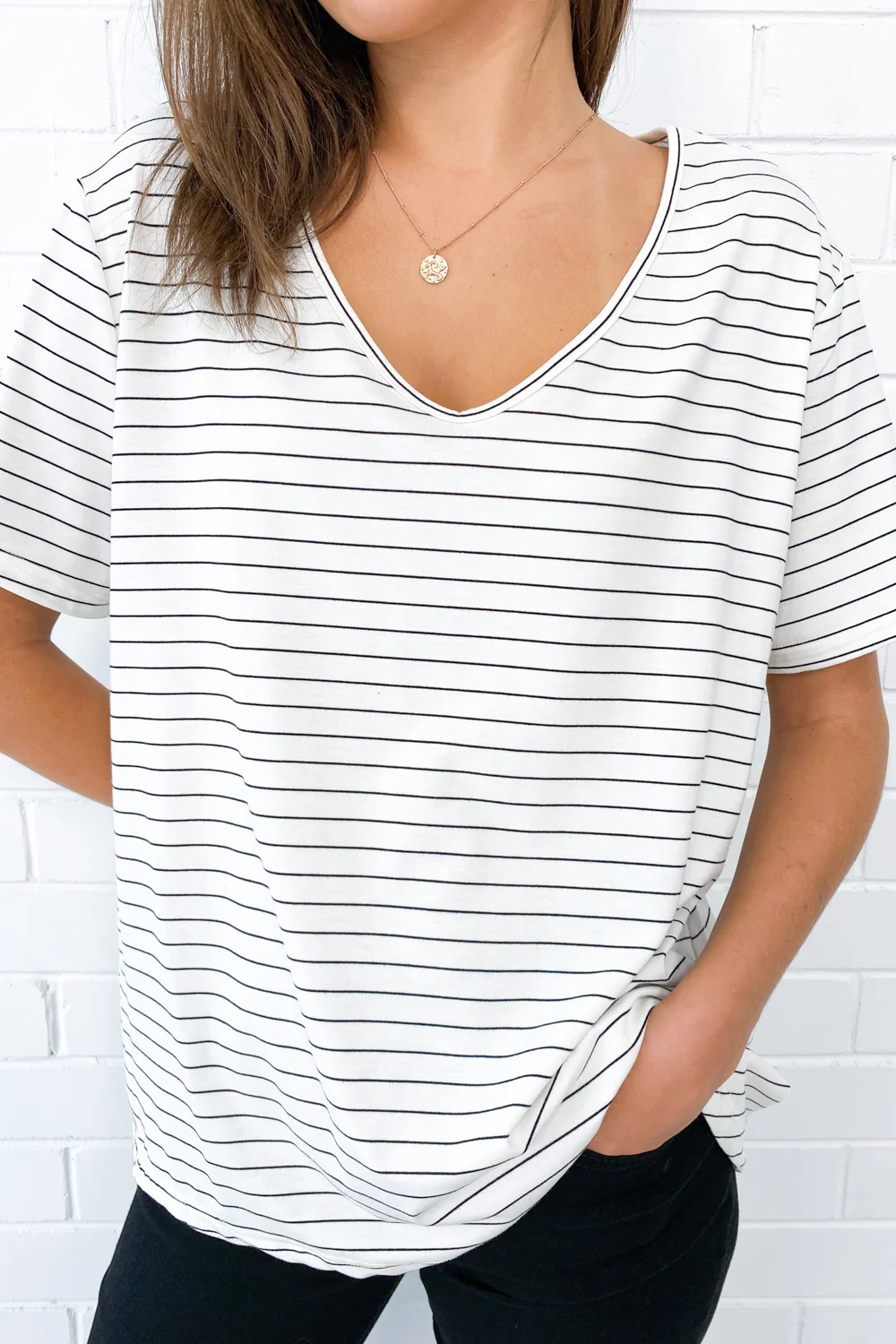 Vera Tee - Navy Stripe - Image 3