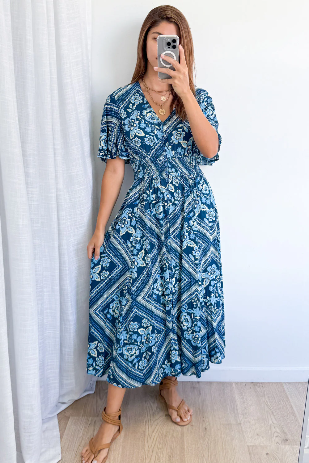 Vicki Dress - Blue Tile - Image 6