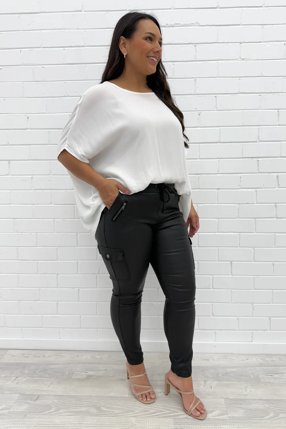 Wet Look Jogger - Black - Image 12