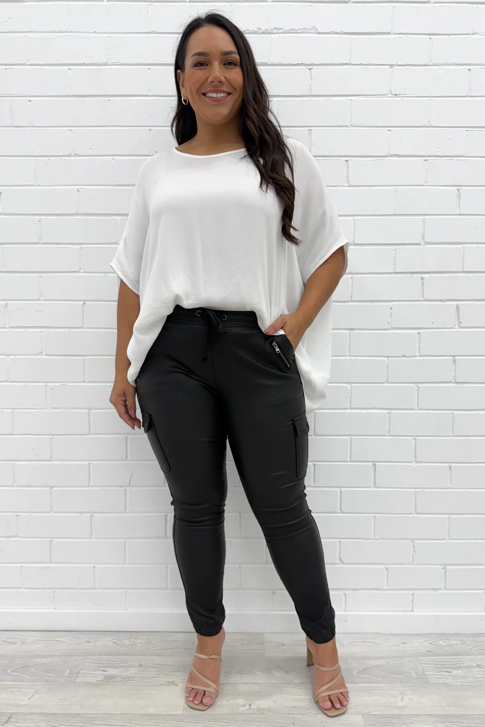 Wet Look Jogger - Black - Image 13
