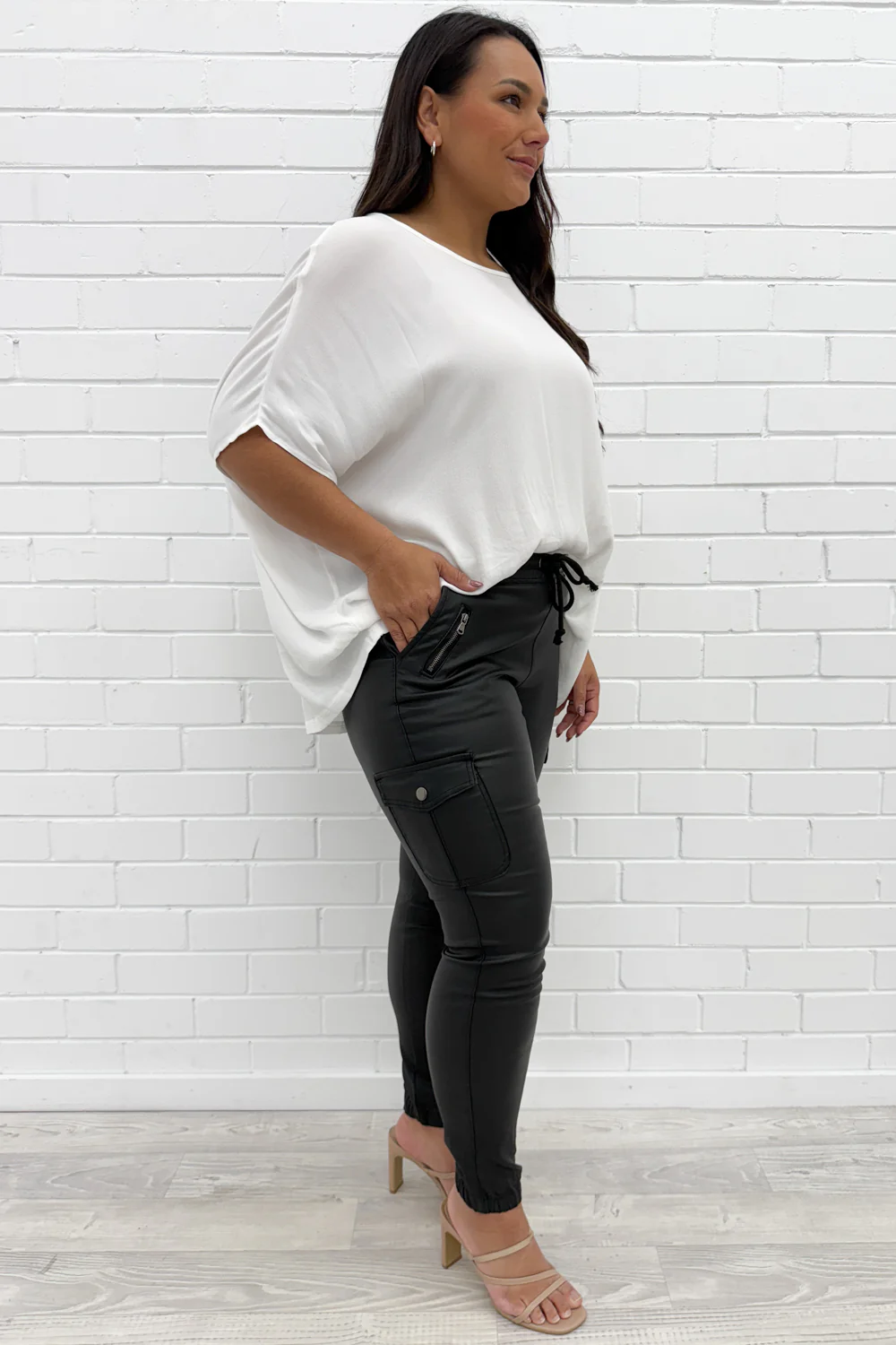 Wet Look Jogger - Black - Image 15