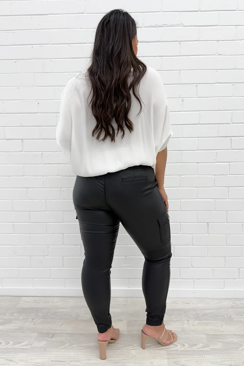 Wet Look Jogger - Black - Image 16