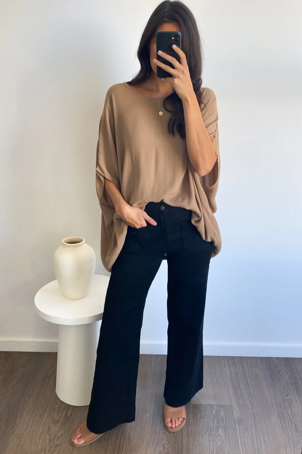 Whitley High Rise Wide Leg Jeans - Black - Image 10