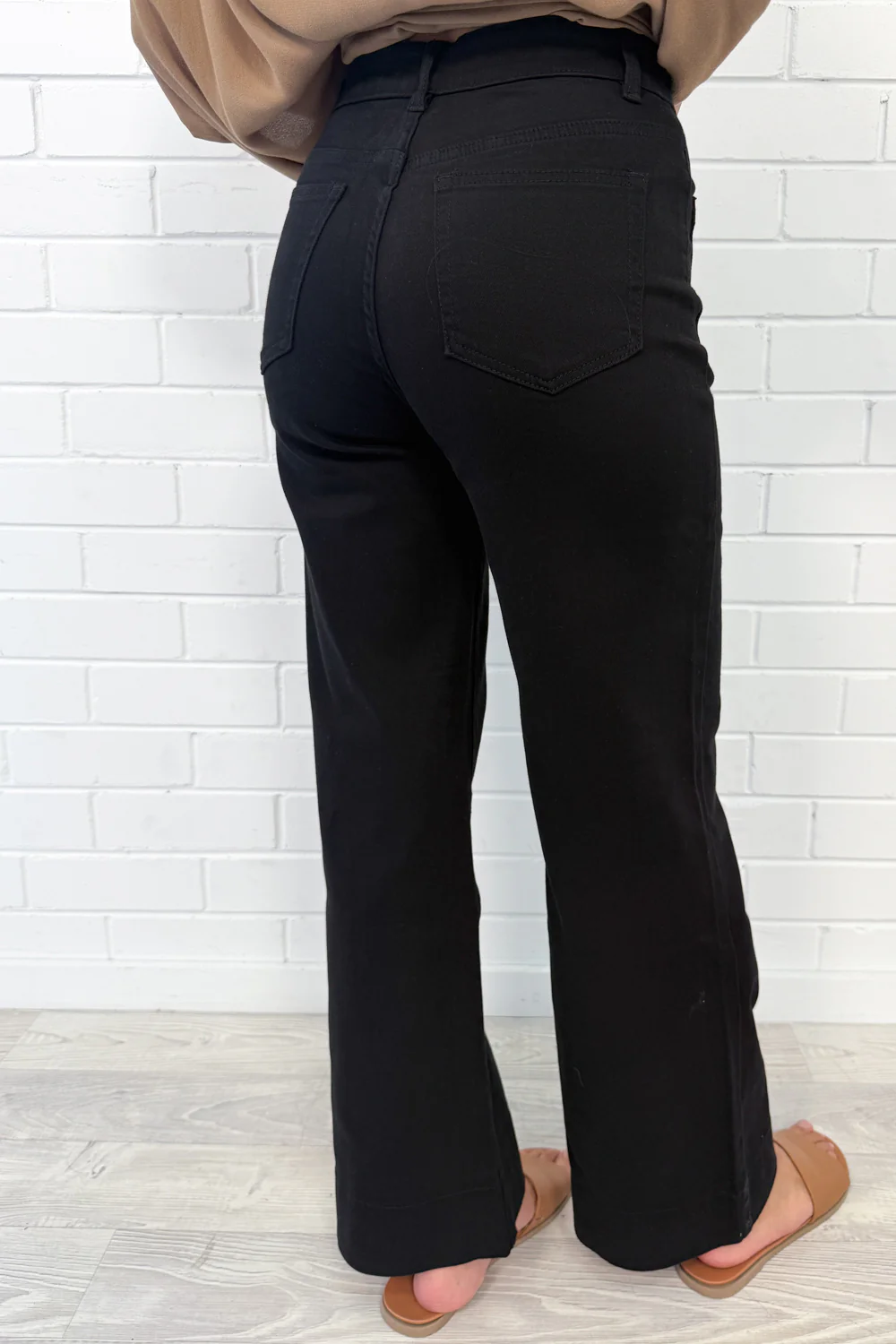 Whitley High Rise Wide Leg Jeans - Black - Image 13