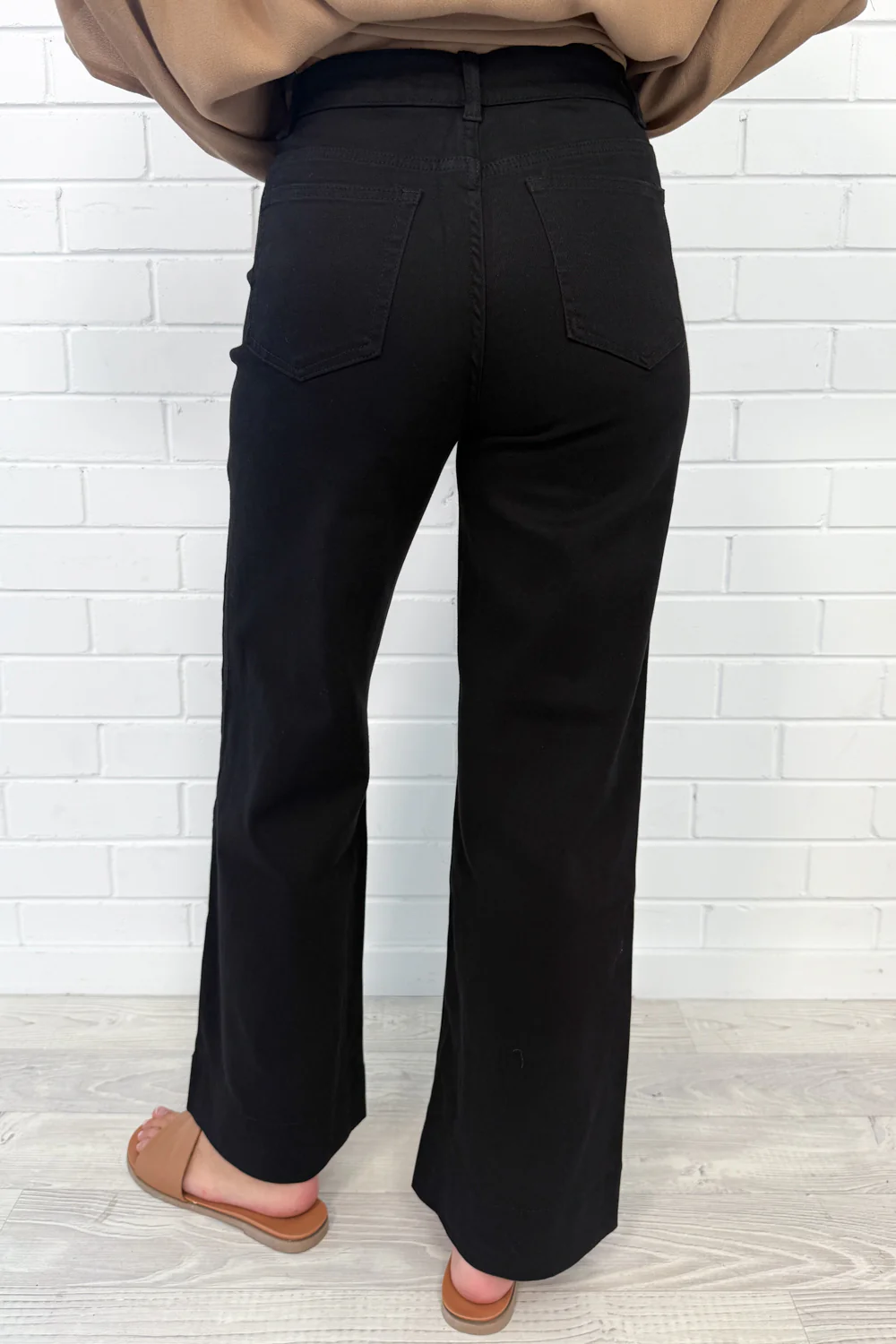Whitley High Rise Wide Leg Jeans - Black - Image 14