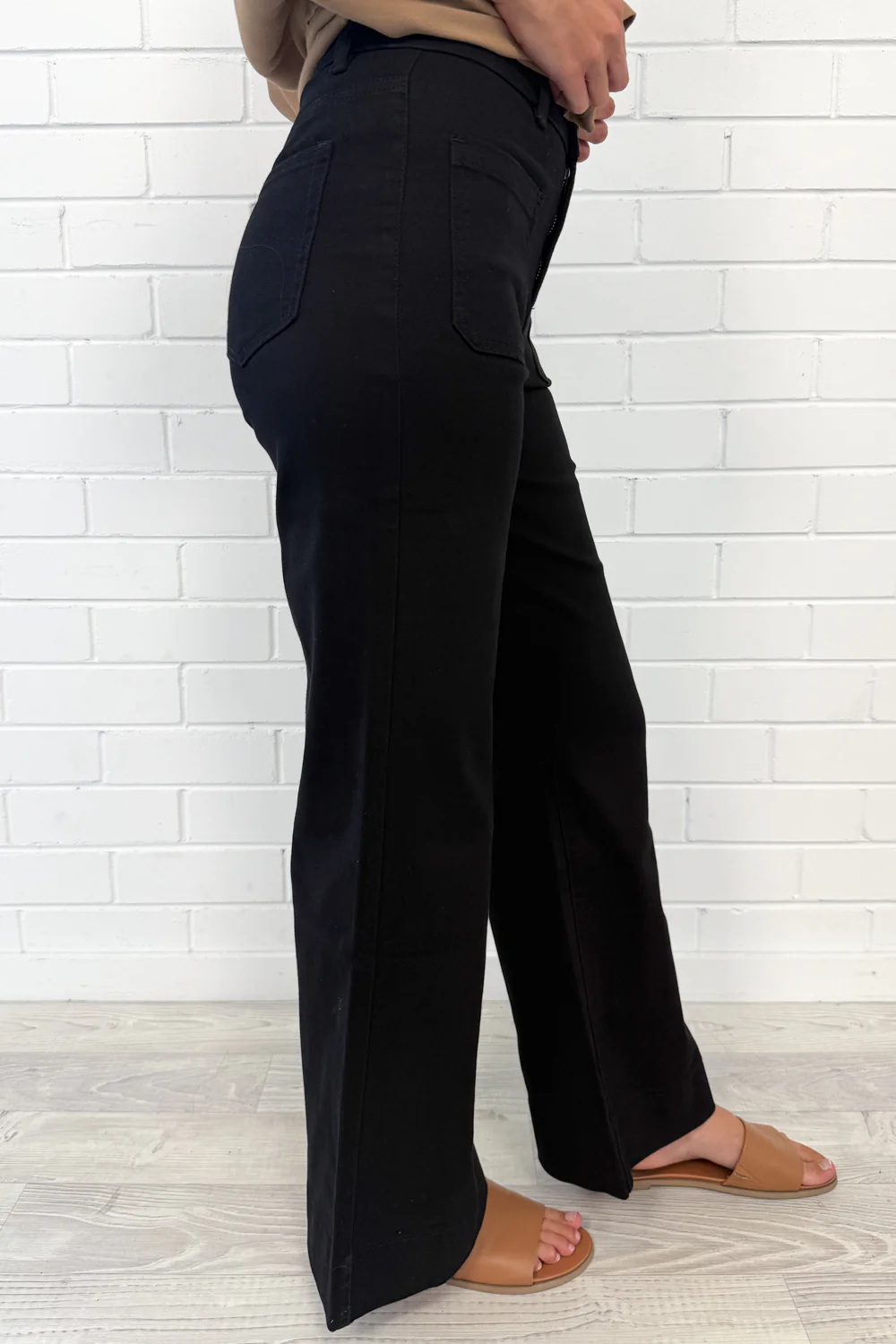 Whitley High Rise Wide Leg Jeans - Black - Image 15