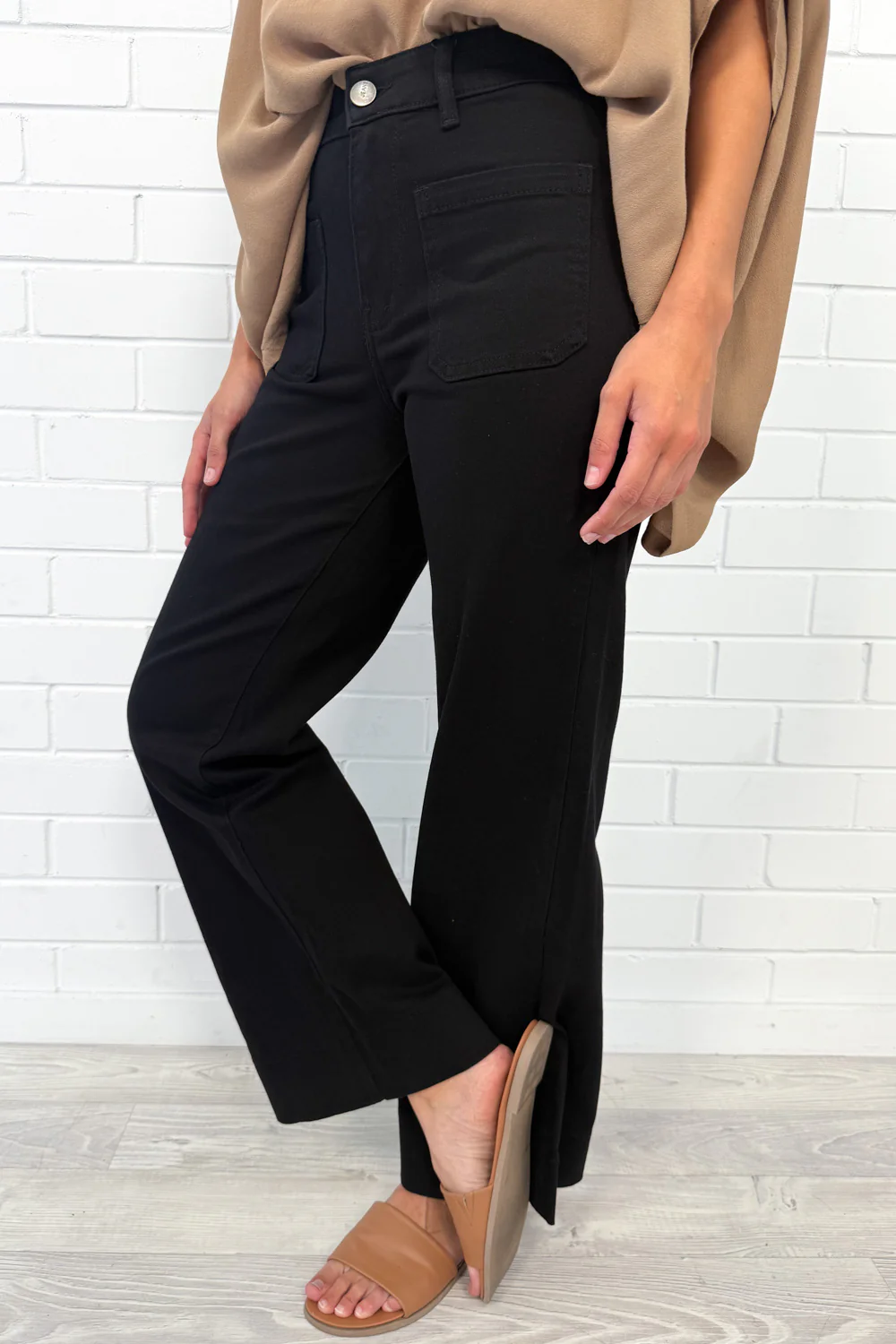 Whitley High Rise Wide Leg Jeans - Black - Image 16