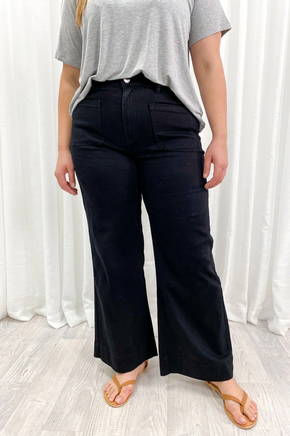 Whitley High Rise Wide Leg Jeans - Black - Image 19
