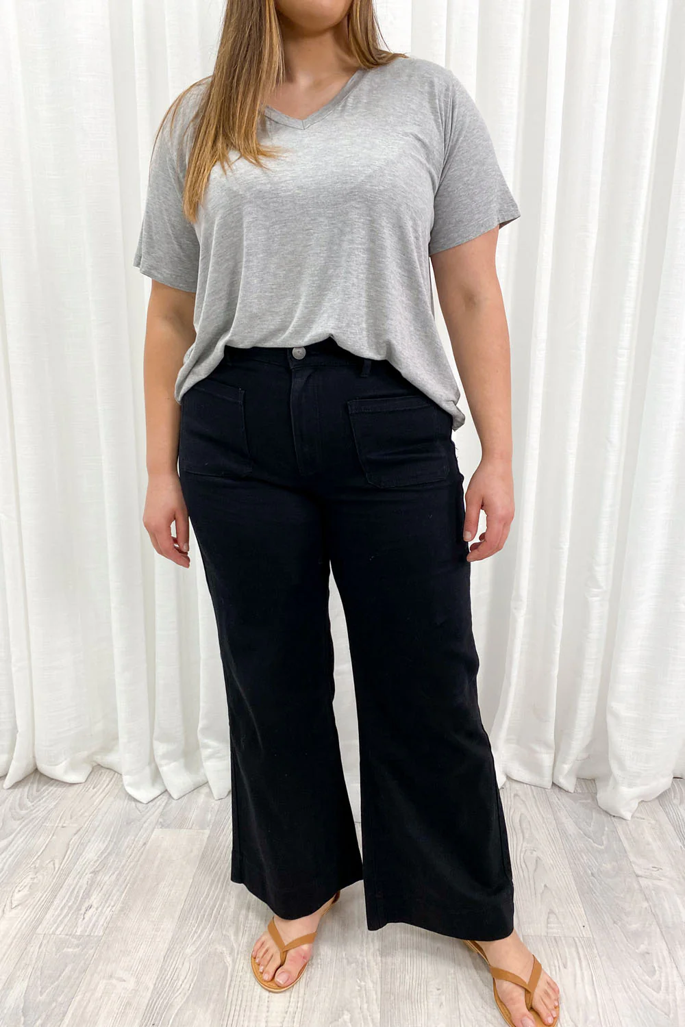 Whitley High Rise Wide Leg Jeans - Black - Image 20