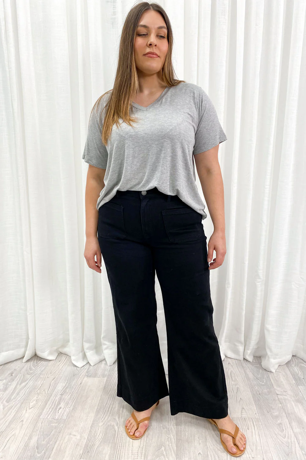 Whitley High Rise Wide Leg Jeans - Black - Image 21