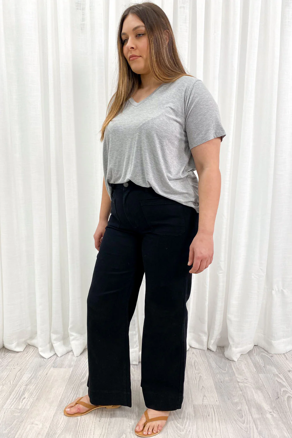 Whitley High Rise Wide Leg Jeans - Black - Image 22