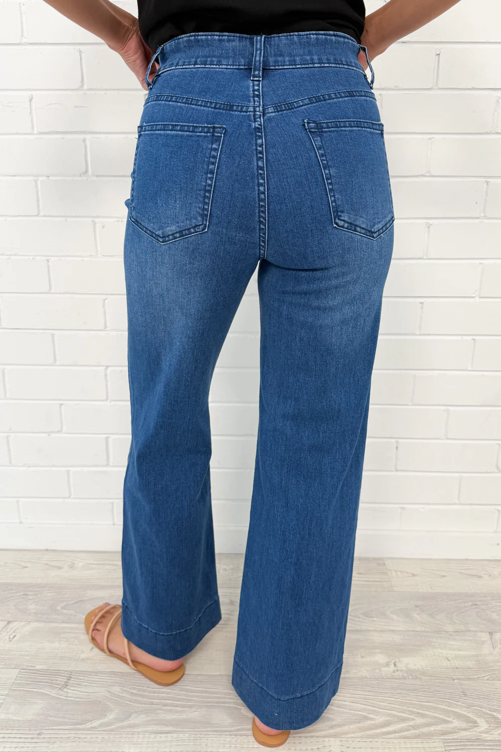 Whitley High Rise Wide Leg Jeans - Dark Denim - Image 11