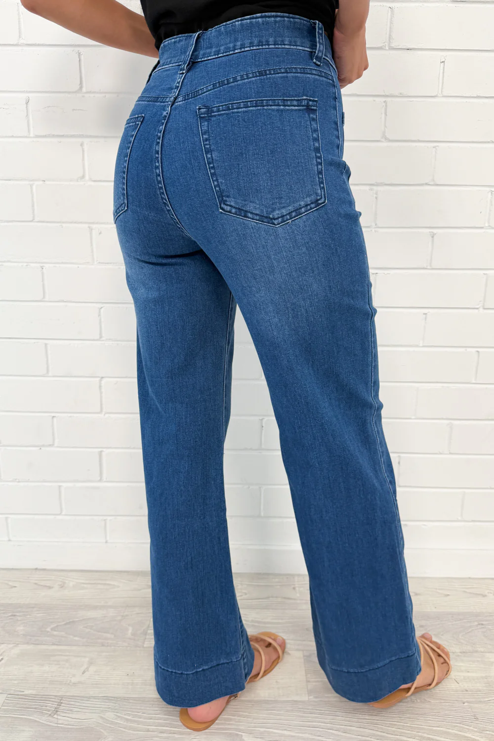 Whitley High Rise Wide Leg Jeans - Dark Denim - Image 12