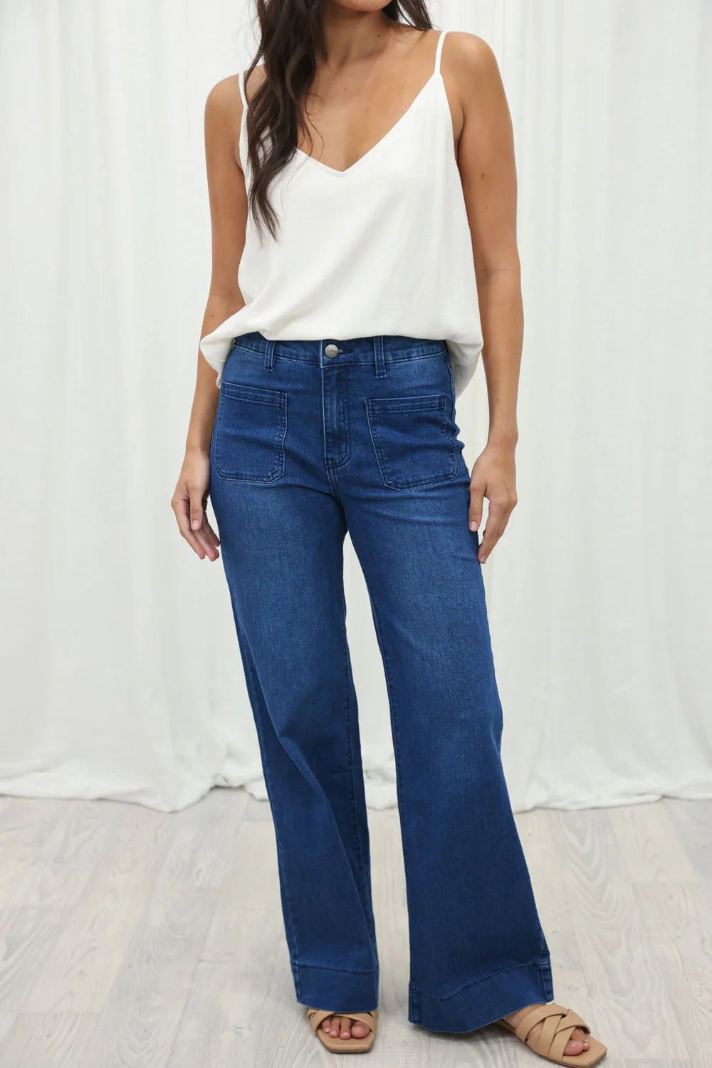 Whitley High Rise Wide Leg Jeans - Dark Denim - Image 15