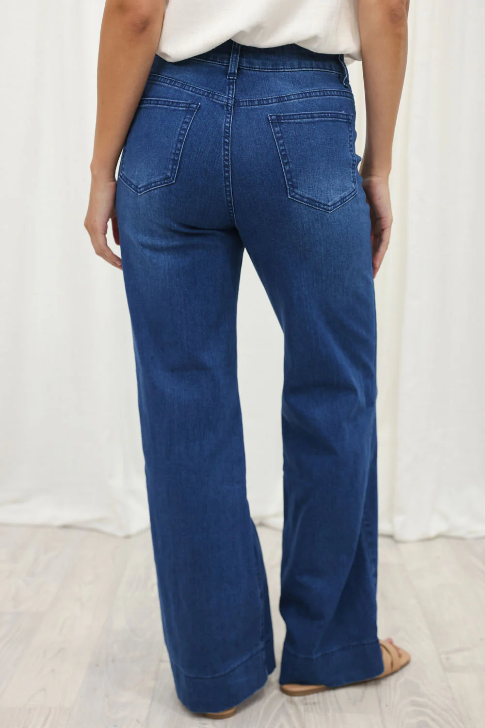 Whitley High Rise Wide Leg Jeans - Dark Denim - Image 17