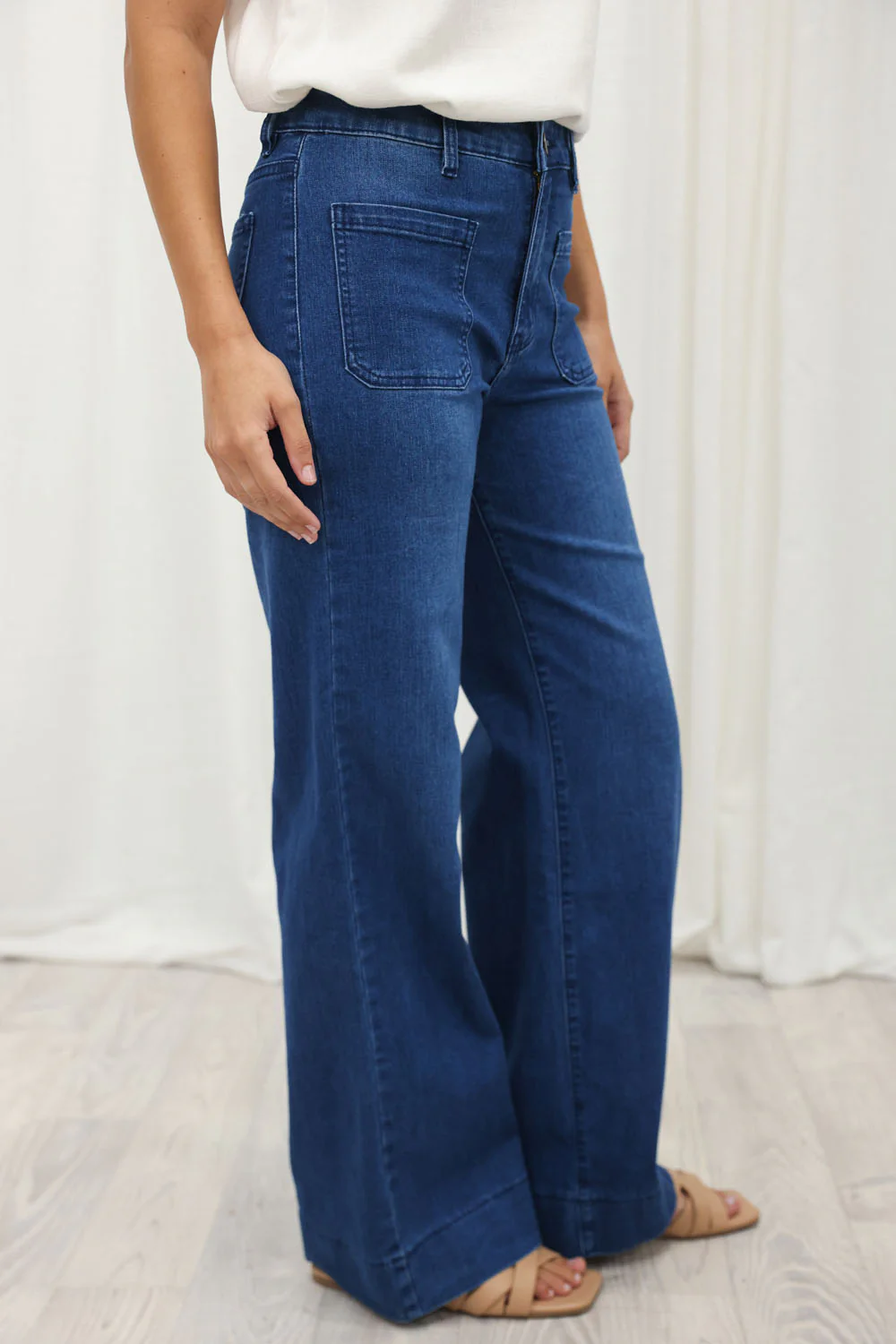 Whitley High Rise Wide Leg Jeans - Dark Denim - Image 18