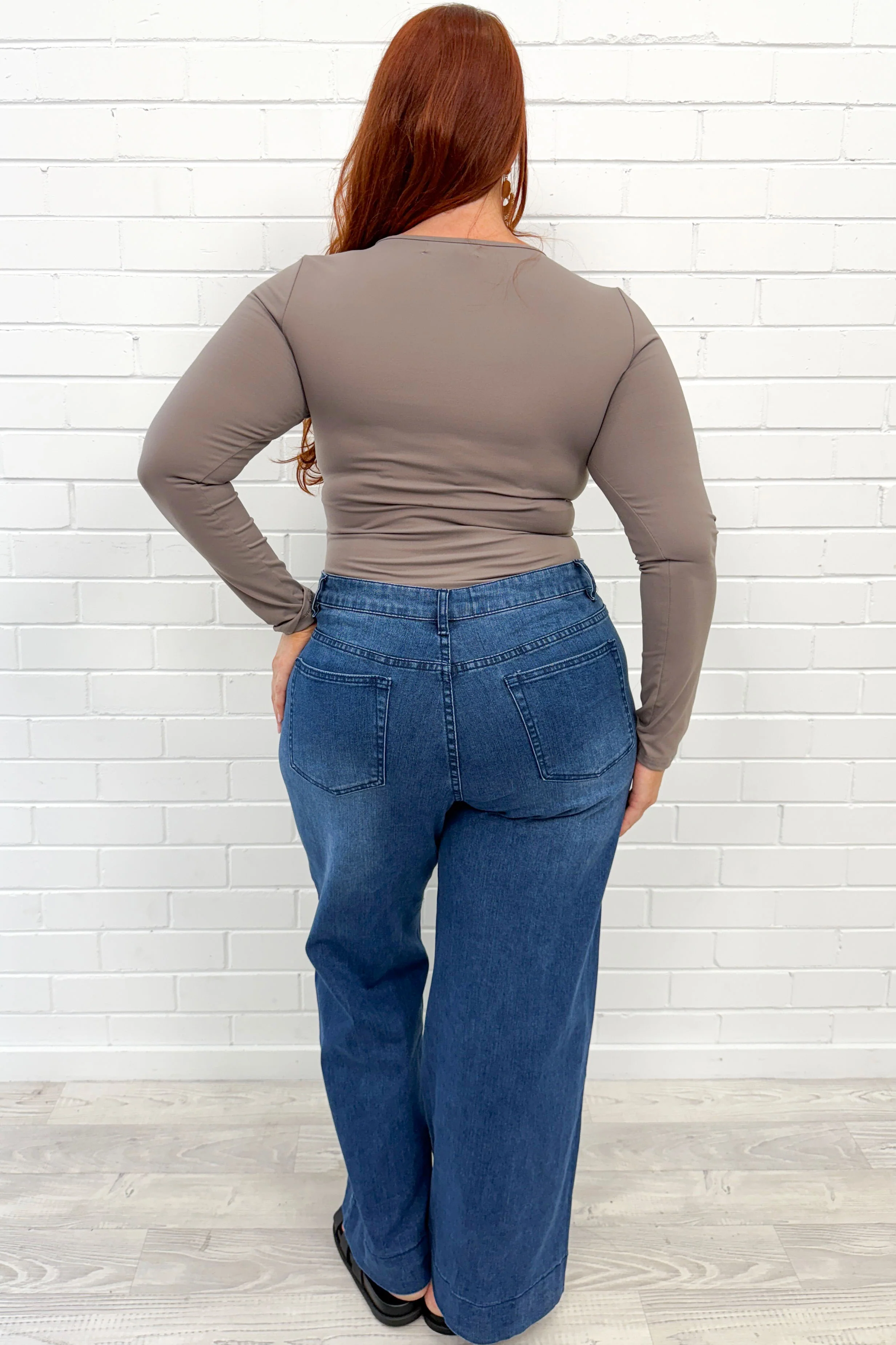 Whitley High Rise Wide Leg Jeans - Dark Denim - Image 2