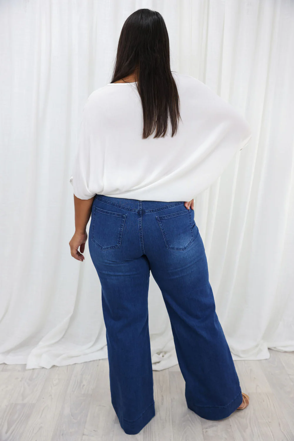 Whitley High Rise Wide Leg Jeans - Dark Denim - Image 21