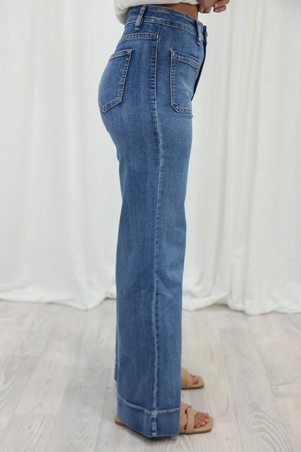 Whitley High Rise Wide Leg Jeans - Denim - Image 30