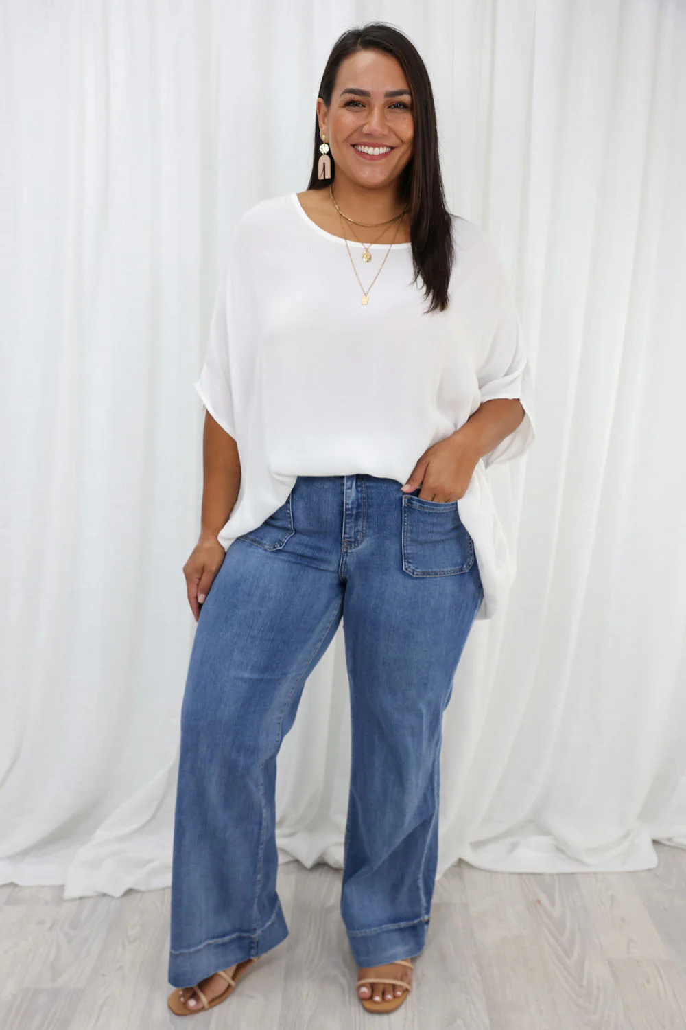 Whitley High Rise Wide Leg Jeans - Denim - Image 32