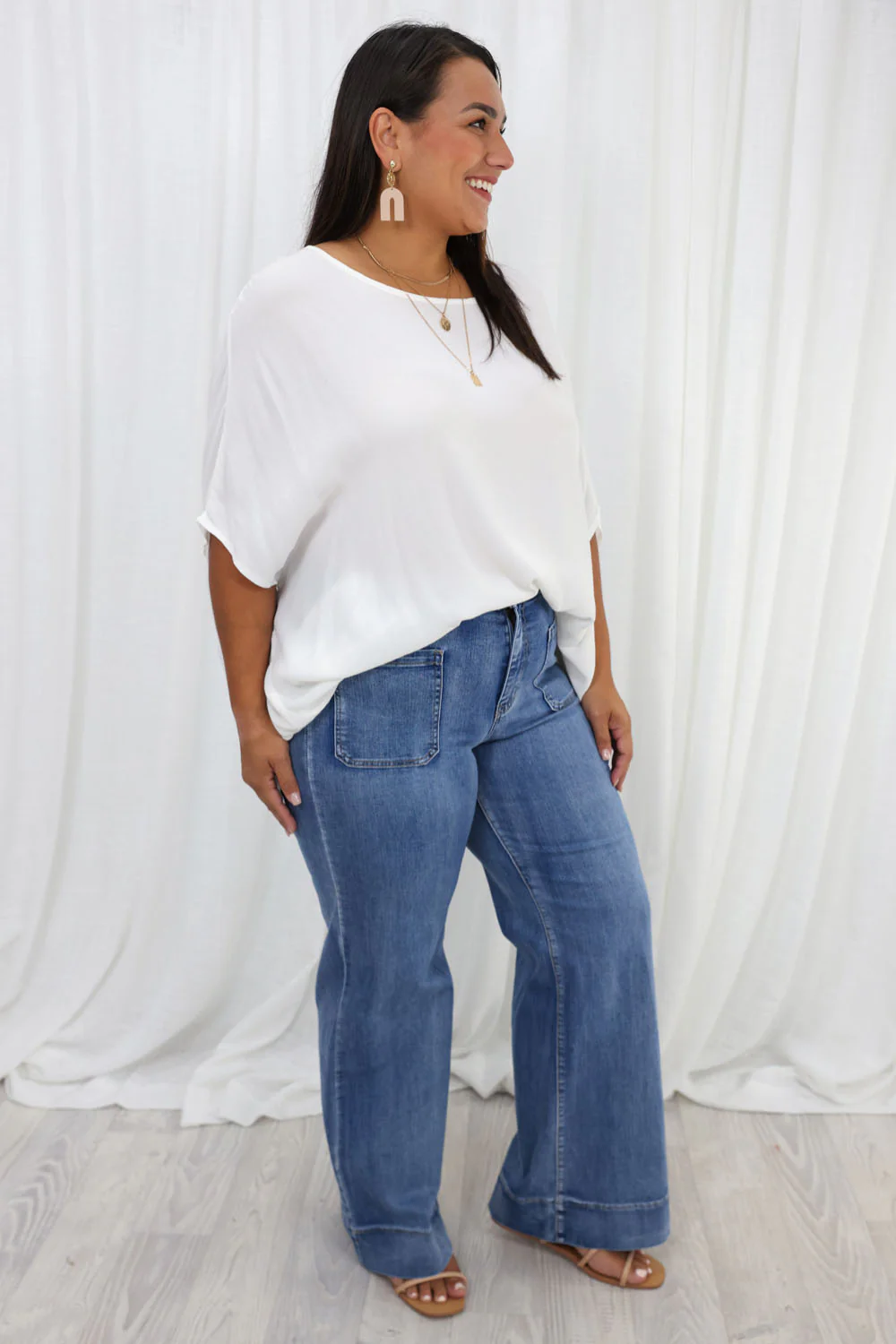 Whitley High Rise Wide Leg Jeans - Denim - Image 33