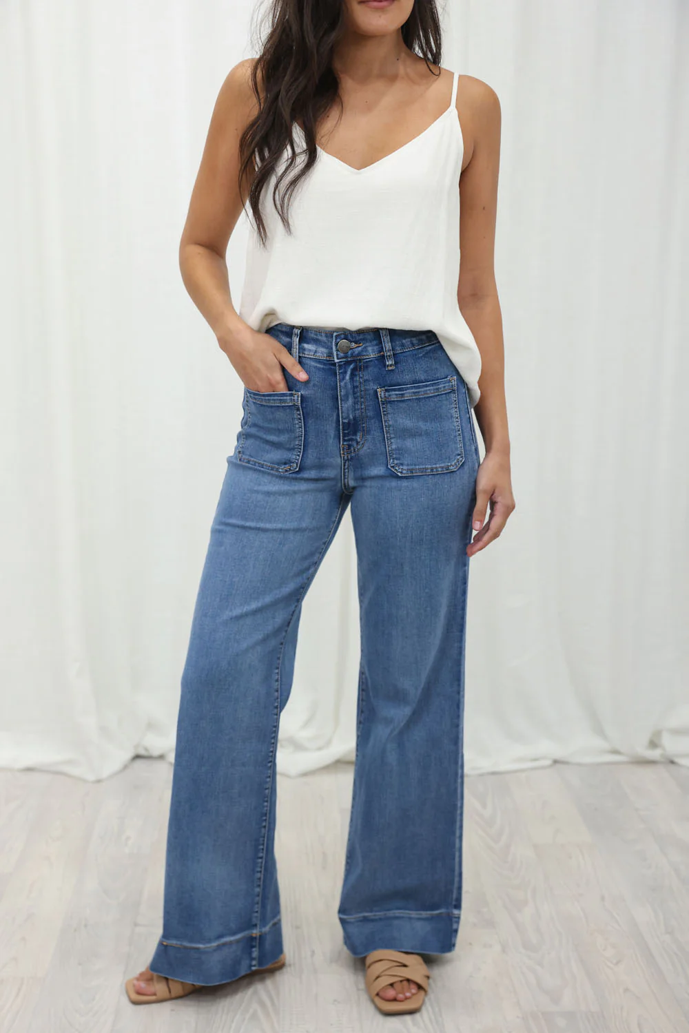 Whitley High Rise Wide Leg Jeans - Denim - Image 35