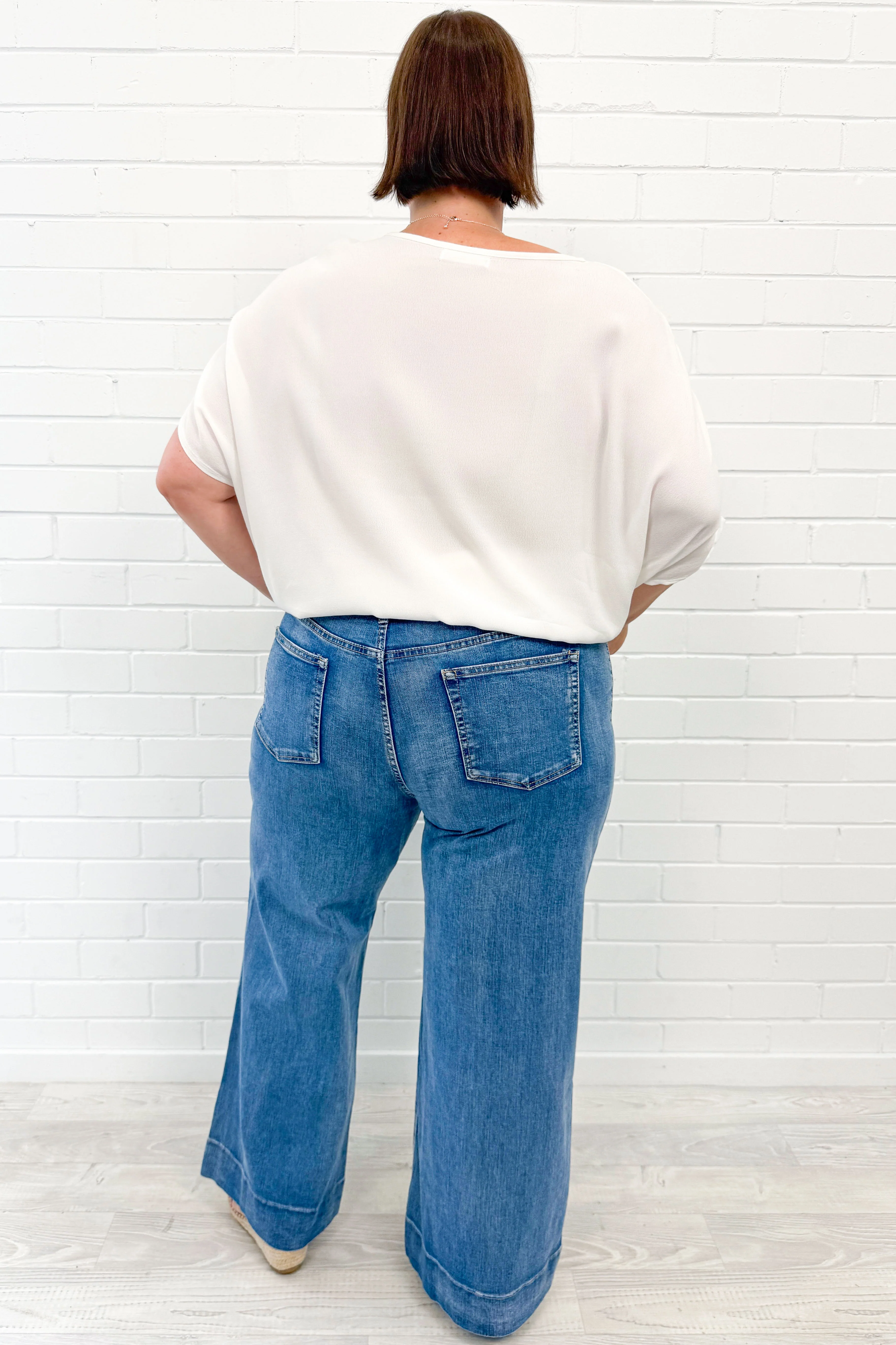 Whitley High Rise Wide Leg Jeans - Denim - Image 5