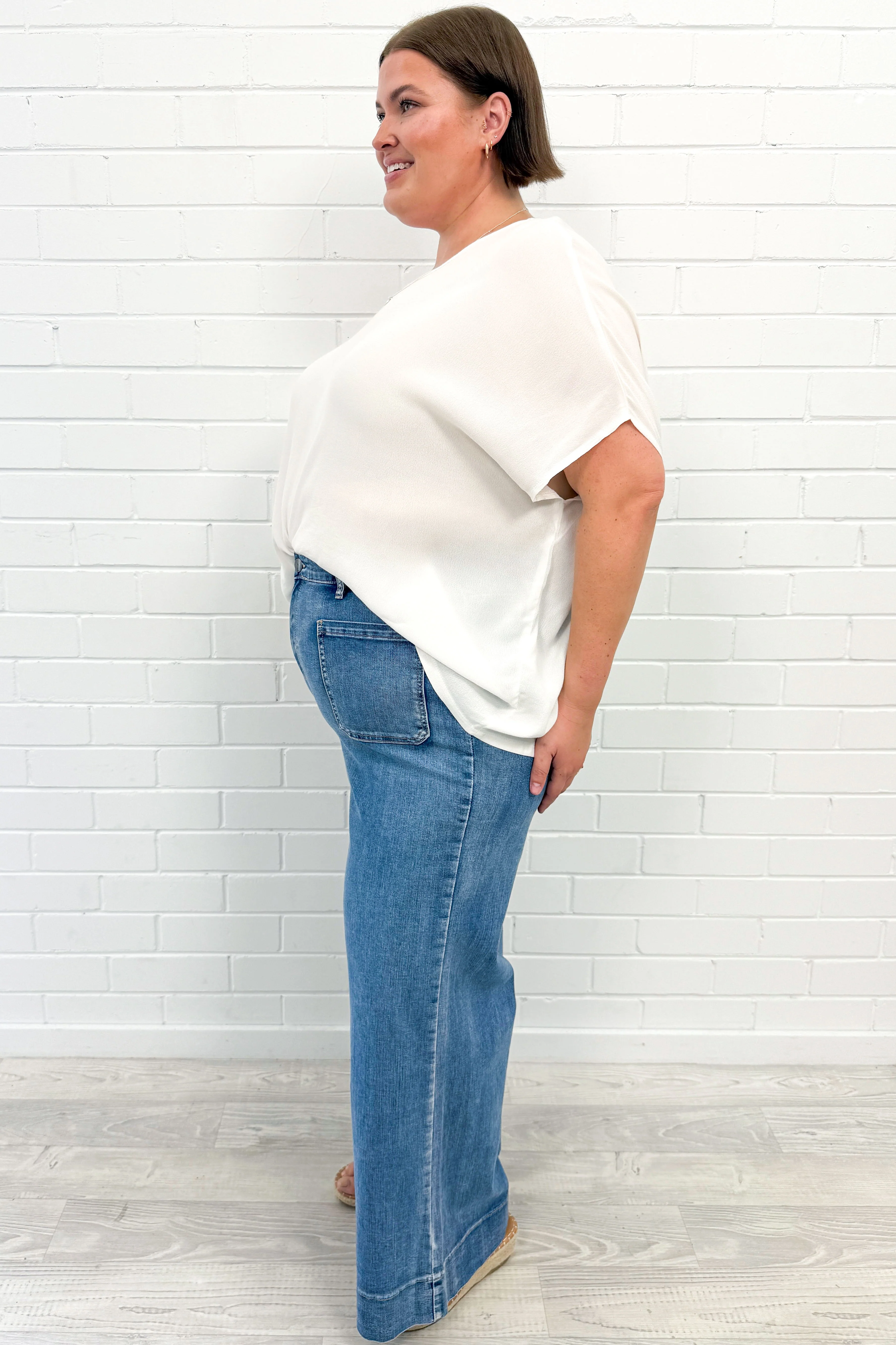 Whitley High Rise Wide Leg Jeans - Denim - Image 6