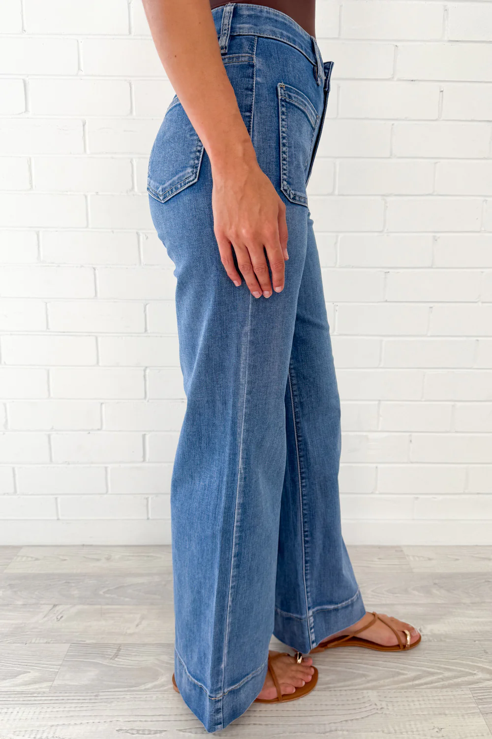 Whitley High Rise Wide Leg Jeans - Denim - Image 8