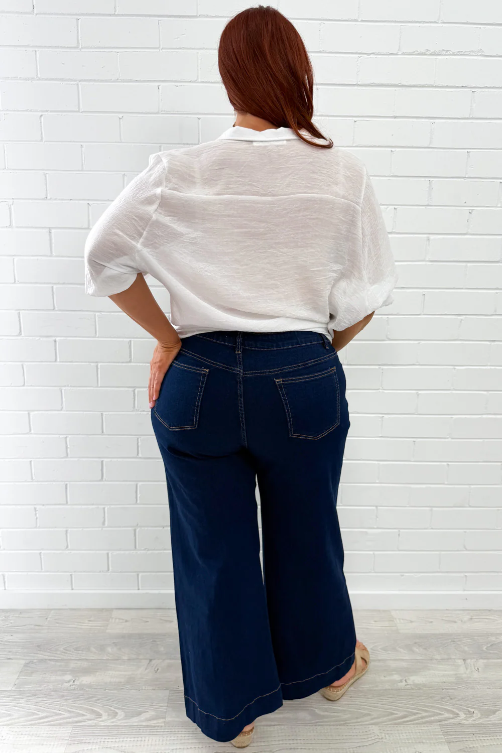 Whitley High Rise Wide Leg Jeans - Indigo - Image 16