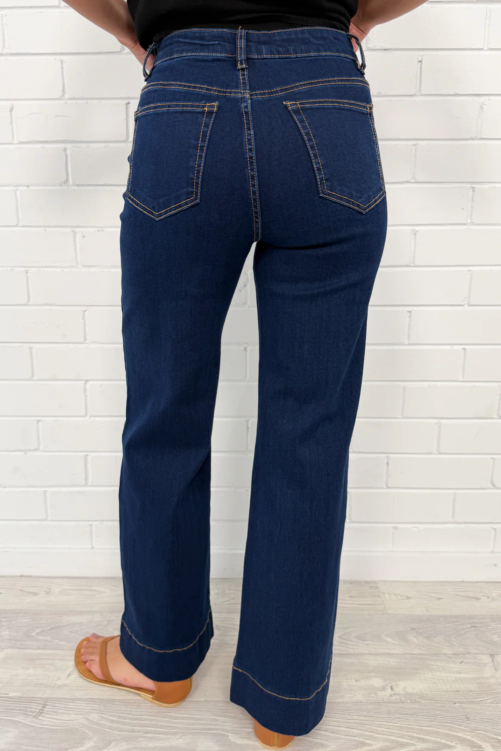 Whitley High Rise Wide Leg Jeans - Indigo - Image 19